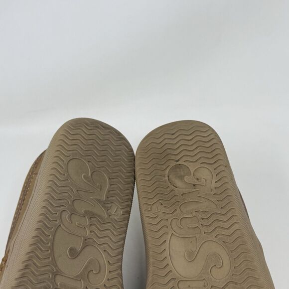 My Pillow Slippers Mules Womens 7 Tan Brown Jersey Lined Moccasins Comfort Shoes - Picture 13 of 15
